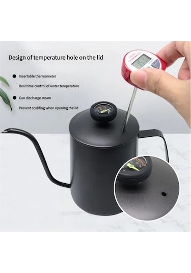 Jialan Paslanmaz Çelik Cezve Gıda Sınıfı Dayanıklı Kahve Siyah Bq Siyah