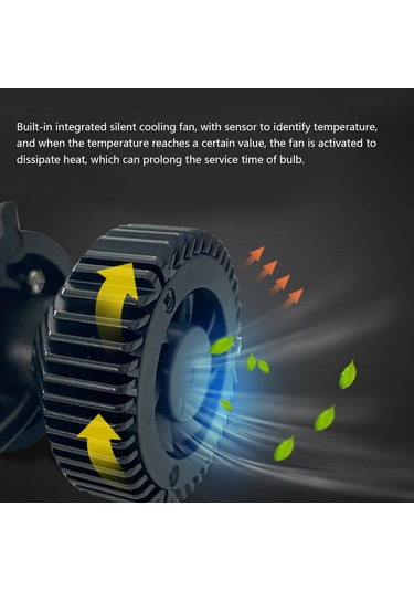 Yaozixa H4 Tipi Araba Led Farı, 55w 8000lm 6000k, Uzaktan-yakın Işıklı Bütünleşik, Alüminyum Gövde, Ip67, 50000 Saat Ömür