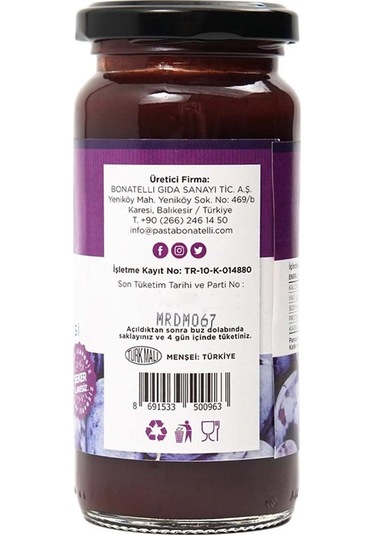 Bonatelli %100 Mürdüm Eriği Püresi 240 G