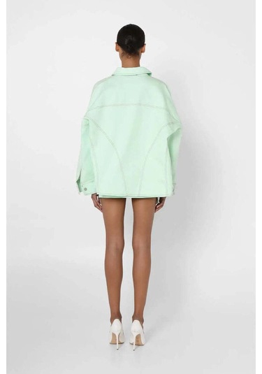 By Dyln Mint Yeşili Oversize Denim Ceket - Jerome Jacket, Şık Ve Rahat Tasarım Yeşil