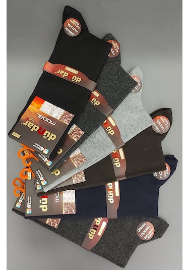 Dündar Plus 4124 Erkek Modal Likralı Dikişsiz Çorap 12 Adet Cok Renklı