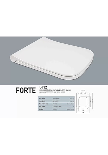Nkp Forte Duroplast Yavaş Kapanan Klozet Kapağı - Nkp0412