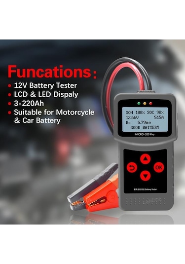 Lancol Micro-200 Pro Oto Ve Motosiklet Akü Test Cihazı
