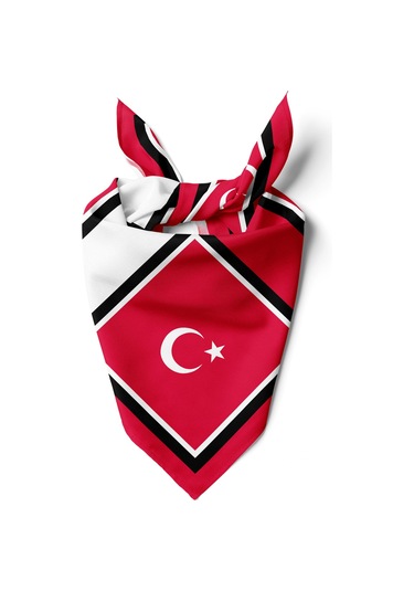 Türk Bayrağı Desen 55x55cm Bandana/fular Çok Renkli