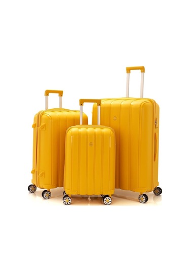 Dört Tekerlekli 3'Lü Set Polipropilen Kırılmaz Valiz