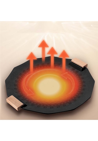 Xurunkeji Açık Hava Taşınabilir Kamp Altıgen Maifan Taş Yapışmaz Dumansız İndüksiyonlu Ocak Gazlı Çift Amaçlı Barbekü Plakası Siyah