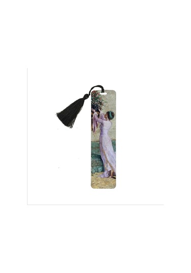 Vazo Yerleştiren Kız Osman Hamdi Bey Baskılı, Püsküllü Kitap Ayracı Hediyelik Bookmark,ayraç-107