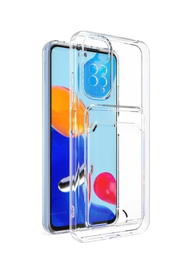 Xiaomi Redmi Note 11 Pro 5G Kılıf Setra Kartlıklı Şeffaf Kılıf Renksiz