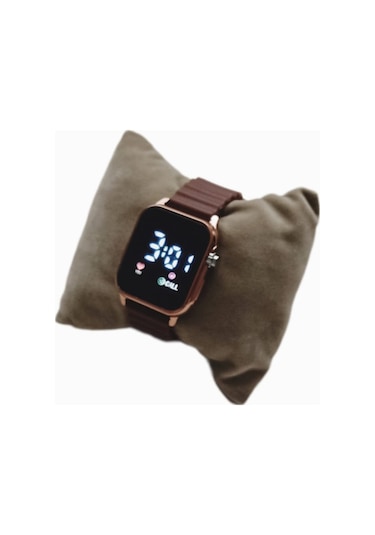 Japanex Renkli Led Ekranlı Silikon Kordonlu Çocuk Kol Saati Kahverengi 124256622