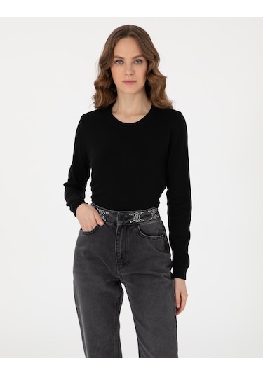 Pierre Cardin Kadın Siyah Kazak /triko 50315758-vr046 Siyah