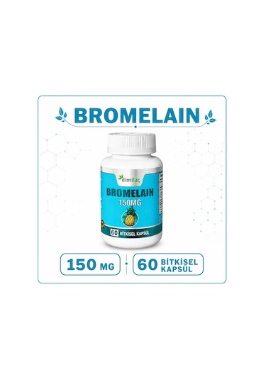 İlim Bromelain 150 Mg Takviye Edici Gıda 4 x 60 Bitkisel Kapsül