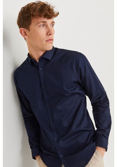 Jack & Jones Slim Fit Erkek Gömlek Lacivert