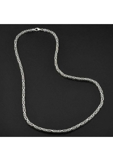 Gümüş Kral Zincir - 6 Mm Köşeli (547555366)
