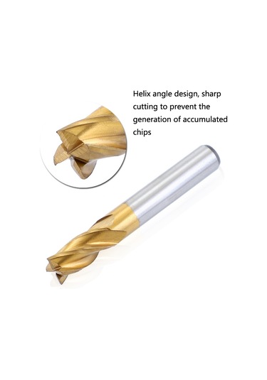 Sones 10 Adet/takım Yüksek Hızlı Çelik Ve Alüminyum Uç Yüzey Frezeleme Kesici Düz Şaftlı Titanyum Kaplamalı Frezeleme Kesici