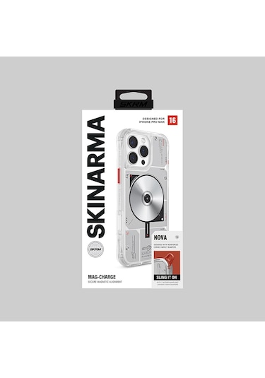 İphone Uyumlu 16 Pro Max Kılıf Magsafe Özellikli Disk Desenli Airbag Tasarımlı Skinarma Nova Kapak Şeffaf