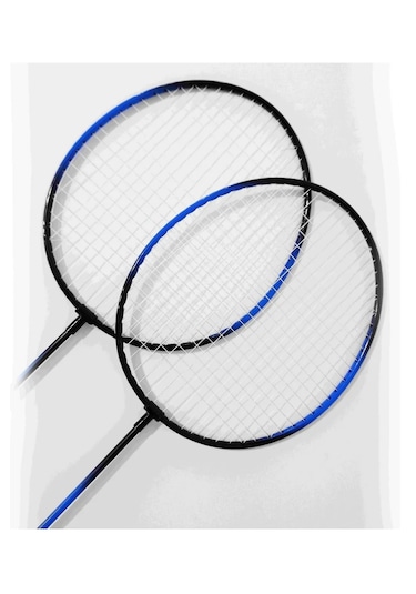 Çantalı Bedminton Seti 2 Raket 1 Top Badminton Seti Mavi Renk
