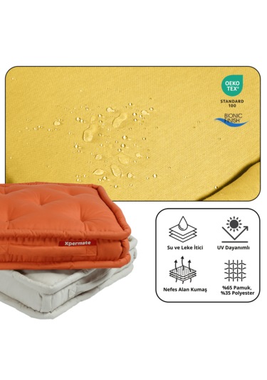 Xpermate Bisküvi Minder Petek Önü Fransız 45x45x14 Sarı