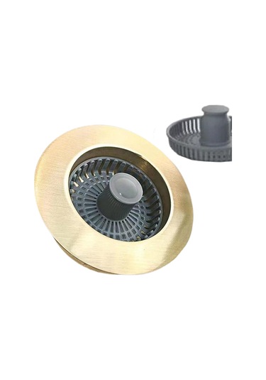 Homyl Mutfak Lavabosu Tahliye Süzgeci Hafif Paslanmaz Koku Altın