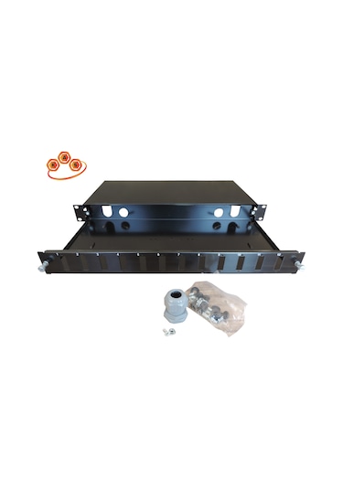 Kastap 1U 12 Port19'' Fiberoptik Patch Panel (Kasetli)
