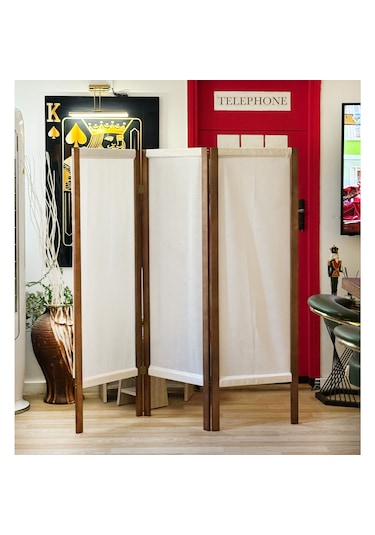 Paravan Seperatör Ahşap 3 Kanatlı Ara Bölme Dekoratif 5400