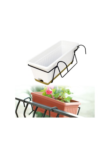 Suntek Magideal  Asılı Sepet Çiçek Kutusu Pencere Avlu Ofis Için Beyaz