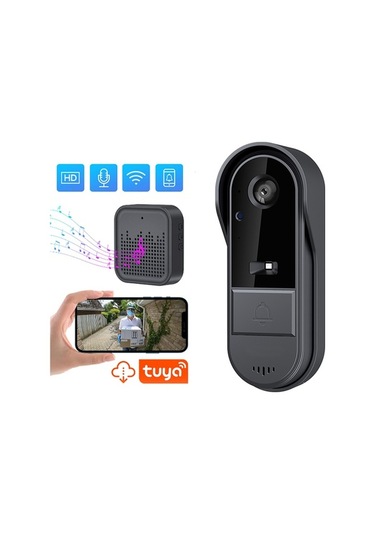 Besthome1 Kablosuz Wifi Gece Görüşlü Kapı Zili, 125 Geniş Açı, İki Yönlü Sesli, Tuya Uygulama Kontrollü, Yüksek Çözünürlüklü, U