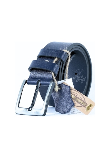 Hakiki Manda Derisi Erkek Kemer 4,5cm Lacivert Kot Pantolon Kemer Lacivert