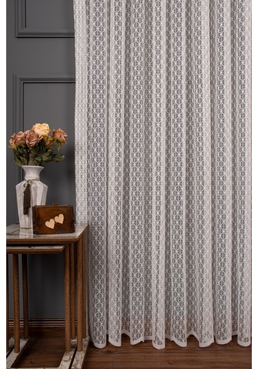 Karo Desen Örme Tül Perde 1139