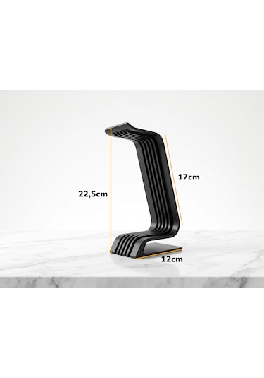 Z-line Katmanlı Masaüstü Kulaklık Standı, Ergonomik Ekipman Askısı - Siyah