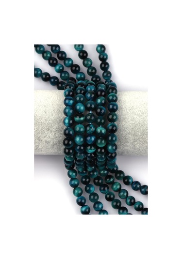 Turkuaz Kaplan Gözü Doğal Taş Dizi 8 Mm Küre Kesi Altın