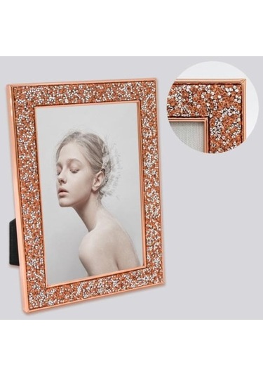 Novahub Gümüş Elektroliz Rhinestone Kenar 5/6/7 İnç Fotoğraf Çerçevesi