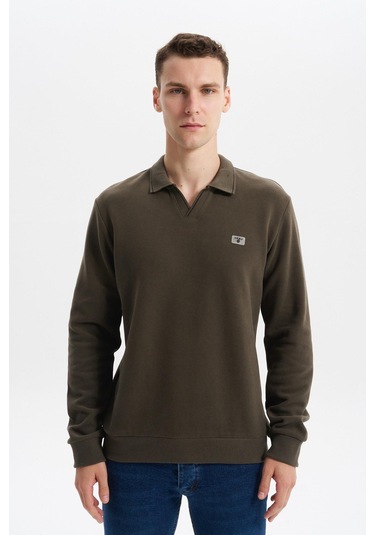 Arma Erkek Regular Fit Polo Yaka Sweatshirt Karbon Fırçalı Selanik, %65 Pamuk %35 Polyester, Düğmesiz Basic K30554698602 Haki Arma Erkek Regular Fit Polo Yaka Sweatshirt Karbon Fırçalı Selanik, %65 Pamuk %35 Polyester, Düğmesiz Basic K30554698602 Haki