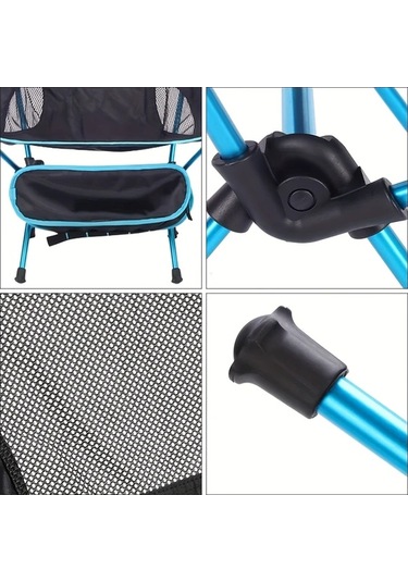Dashanshop Ergonomik Alüminyum Katlanabilir Kamp Sandalyesi Açık Mavi Hafif Taşınabilir 99 79kg Kapasite Açık Mavi