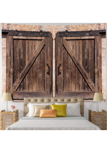 Ahşap Ahır Kapı Goblen Duvar Asılı Bohemio Vintage Hippi Halılar Yatak Odası Dekorasyon Odası Dekor Estetik Boho Battaniye