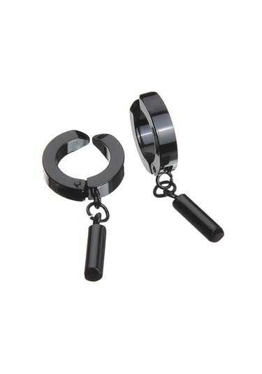 Sıkıştırmalı Silindir Erkek Küpe Çelik Takı Aksesuar P24 T5