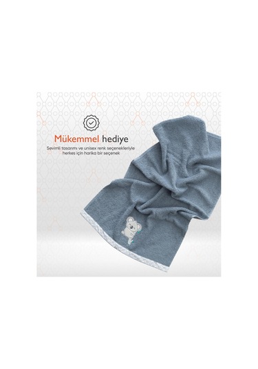 Gezenbebe Hero Nakışlı Bebek Çocuk El Ve Baş Havlusu 50x90 Mavi