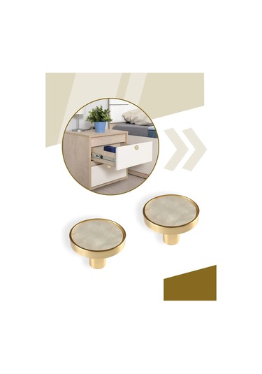 Centr Mebel'noj Furnitury Kapak Düğmeleri 2 Adet Pirinç + İnci 332434015 Pirinç