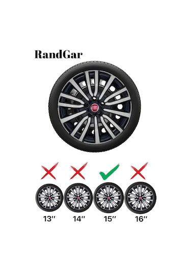 Fiat Egea Urban 15 İnç Jant Kapağı 4 Adet Siyah Gri C118 Rand