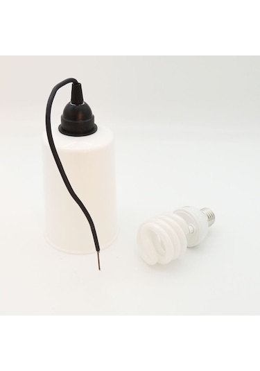 Eko Dış Mekan Aydınlatma Kırmızı Ampul Bahçe Feneri Beyaz