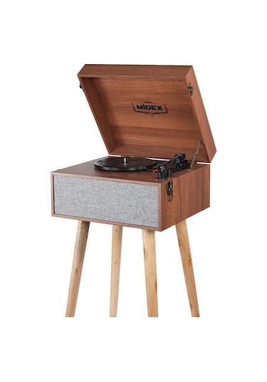 Midex Mtx-1290 Nostaljik Ayaklı Pikap Plak Çalar Şarjlı 3 Devirli Bluetoothlu