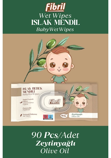 Fibril Zeytinyağlı Islak Bebek Mendili 24x90'lı Paket 2160 Yaprak