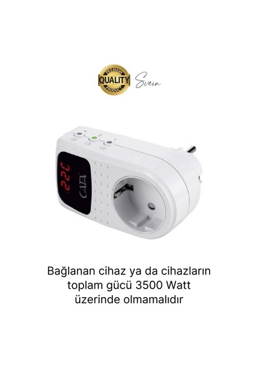 Premium Dijital Akım Korumalı Tekli Priz Tv Bilgisayar Led Göstergeli Ekran Çocuk 4000 Watt Güvenli