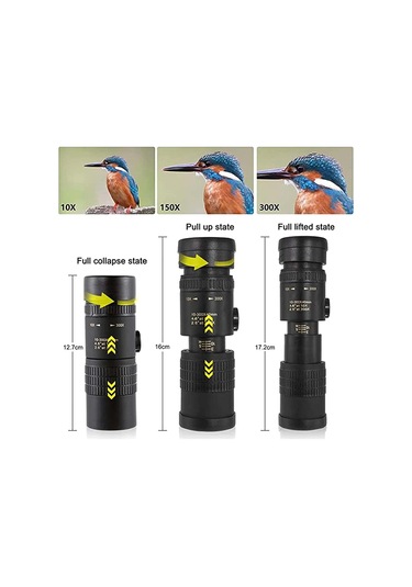 4k 10-300x40mm Hd Zoom Yüksek Güç Prisiz Monoküler Teleskop, Yaban Hayatı