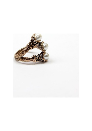 Doğal Taş 3'lü Sedef Doğal Taşlı Işlemeli Ayarlanabilir Kadın Yüzük Euy8s