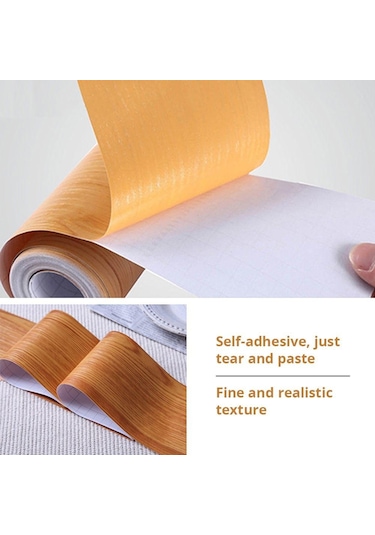 10m/rulo Pencere Eşiği Bel Hattı Duvar Kağıdı Kapı Çerçevesi Kılavuz Çizgisi Ev Dekorasyonu Süpürgelik Çizgisi Kahve