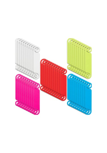 Teltree 50 Adet Çok Renkli Kabloları Etiketleme Seti - Plastik Malzemeyle Yazılabilir Kablo Tanımlayıcı 5 Renk Her 10 Adet