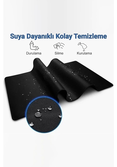 Sonictouch Kara Kedi Sarı Siyah Gamer Oyuncu Dikişsiz Sıvı Geçirmez Klavye Mouse Pad 32x70cm Mousepad