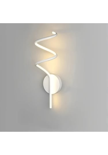 Fastbuy Beyaz Modern Led Duvar Lambası - Döküm Demir, Yarı Gömme, 3 Renk Seçenekli, Yatak Odası İçin Beyaz