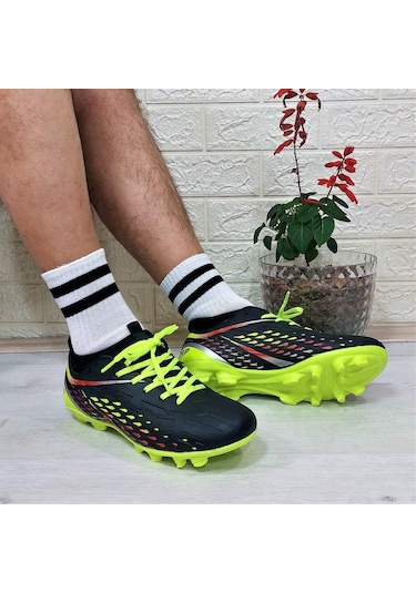 M.p 1359 Siyah-sarı Termal Likralı Krampon Futbol Ayakkabı 001