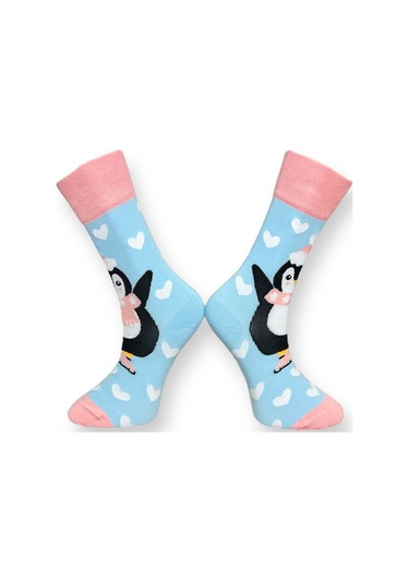 3'lü Unısex Unicorn, Penguen Ve Müzik Festivali Tasarımlı Esnek Nem Alabilen Pamuklu Spor Soket Çoraplar Çok Renkli